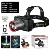 Cross-border outdoor high-intensity charging headlamp, sensor with digital display zoom headlamp, high-brightness laser long-lasting LED headlamp details Picture